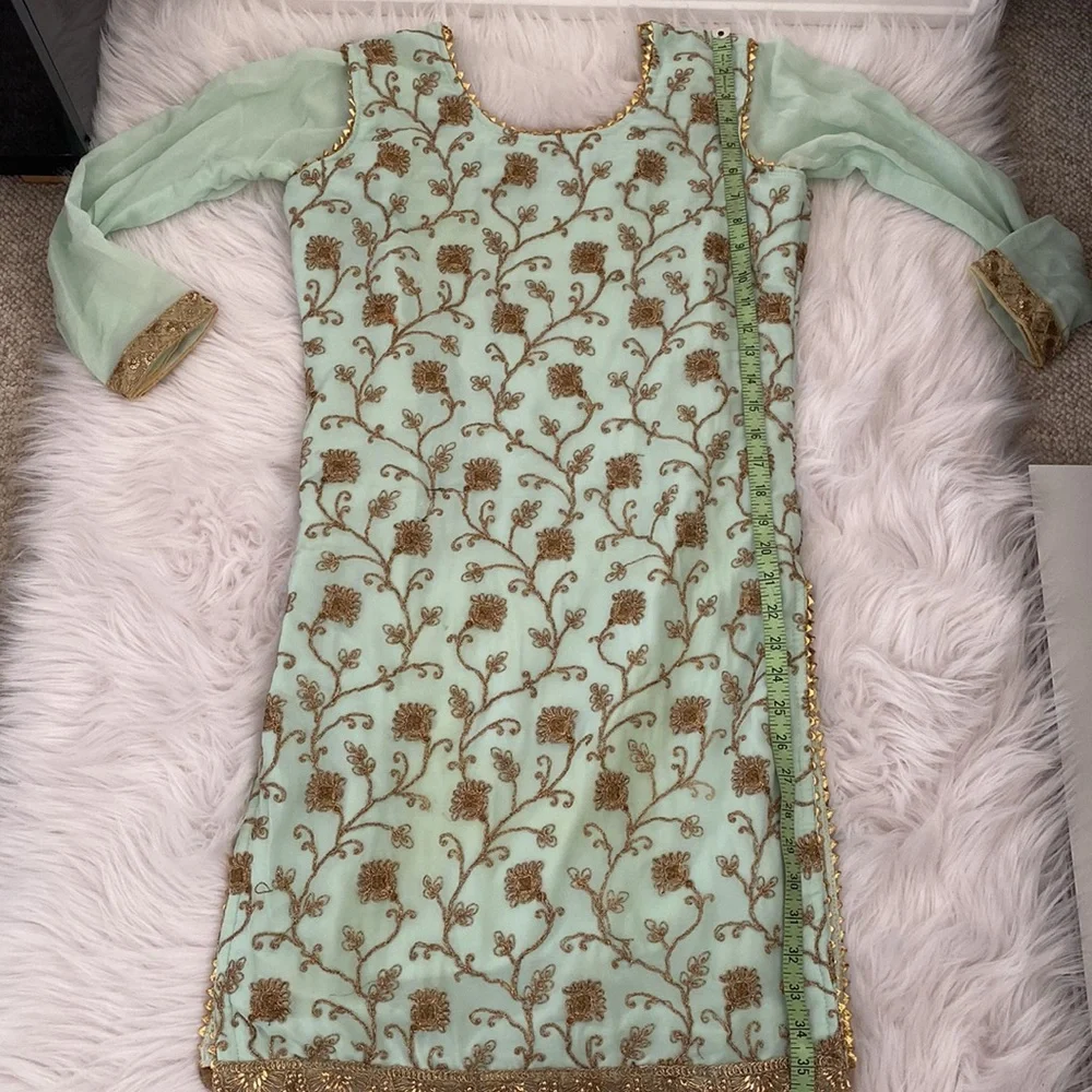 Mint Green Sharara - Picture 6 of 13